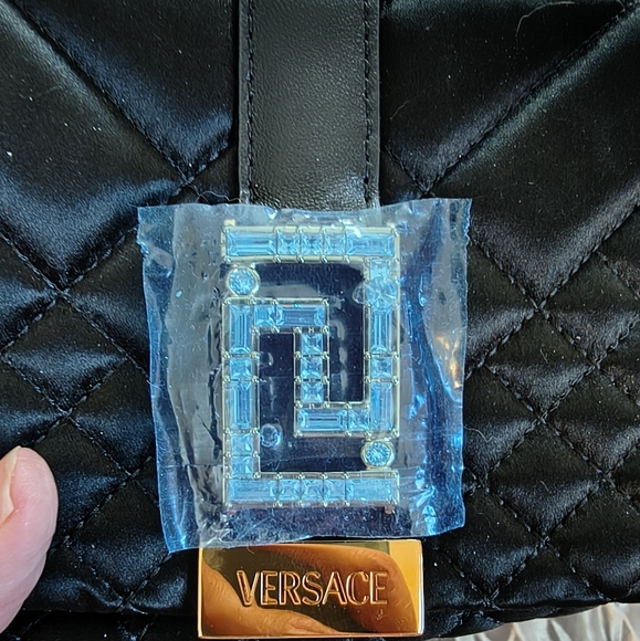 Versace La Greca Mini Goddesses Black Satin Bag NWT - Picture 7 of 7